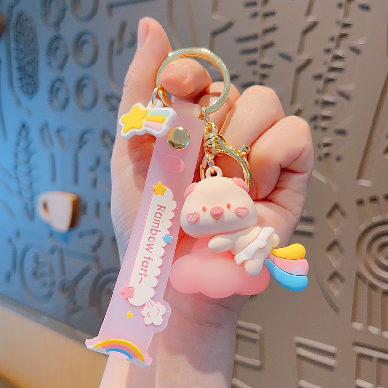 Móc Khóa Hình Mông Heo Hồng Hoạt Hình Đáng Yêu