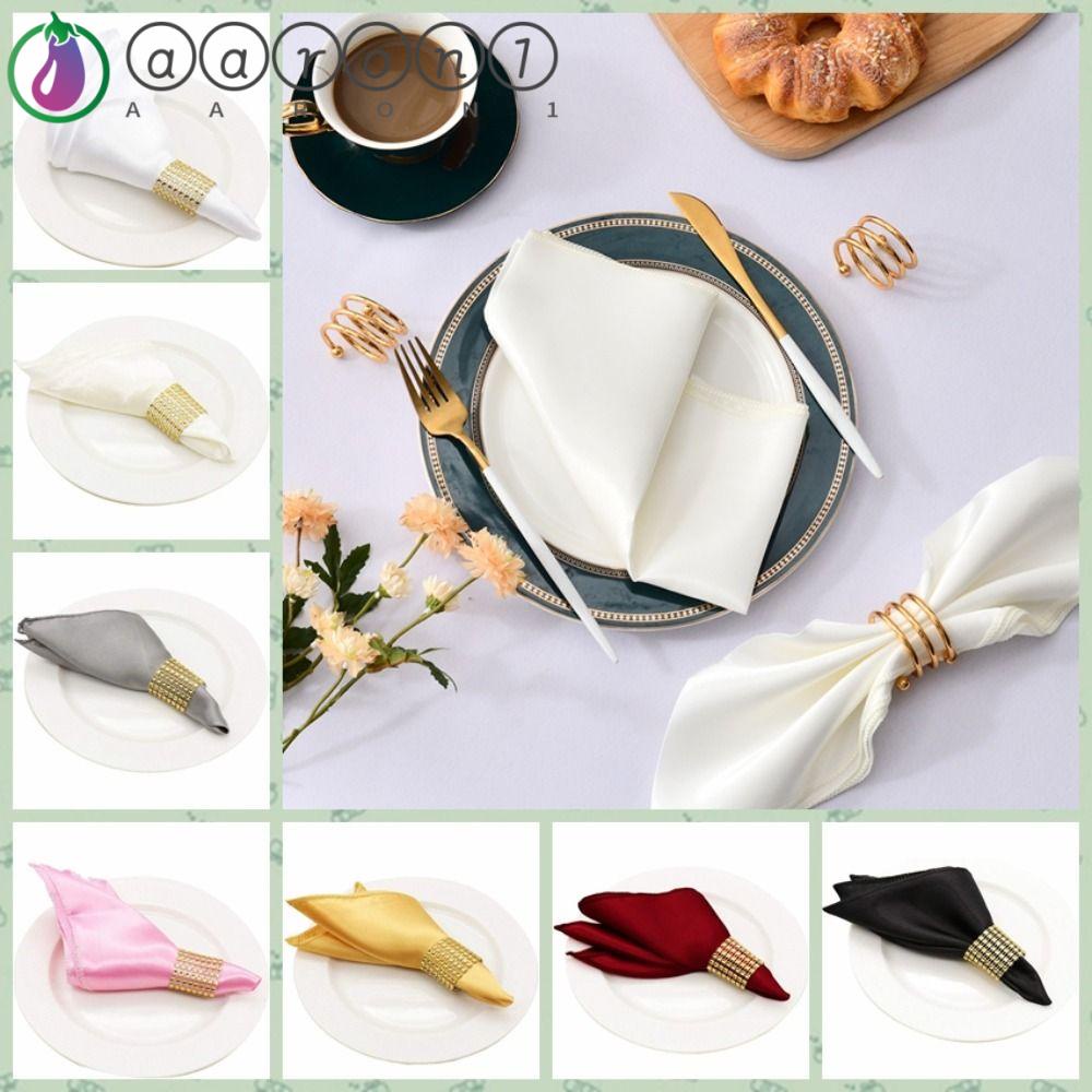 1 Khăn Ăn Vải Satin Hình Vuông Có Thể Giặt Sạch Tái Sử Dụng