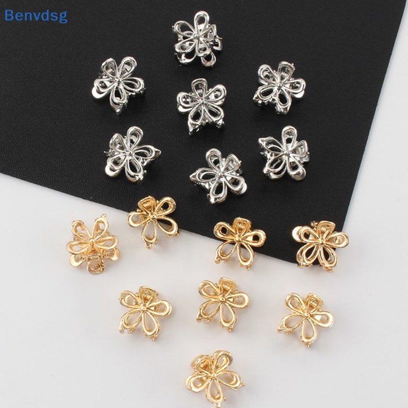 Bộ 2 Kẹp Tóc Kim Loại Mini Hình Bông Hoa Dễ Thương Cho Nữ