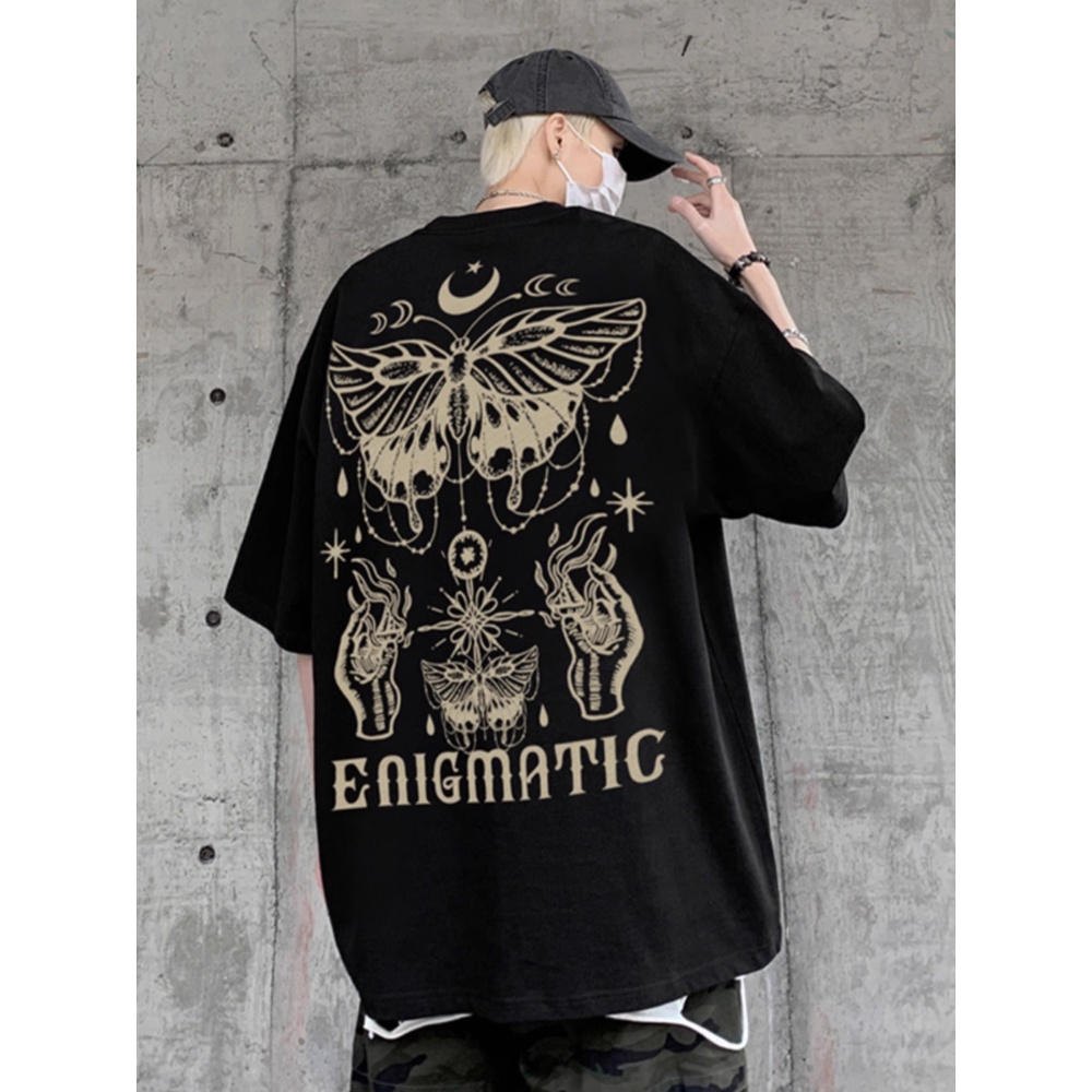 Áo Thun Tay Ngắn In Hình Bướm Phong Cách Đường Phố Cho Nam