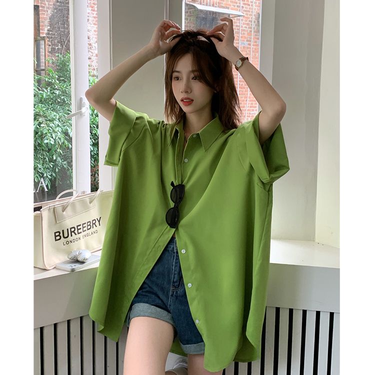 Áo Sơ Mi Chống Nắng Tay Ngắn Dáng Rộng Thiết Kế Mới Năng Động Thời Trang Dành Cho Nữ