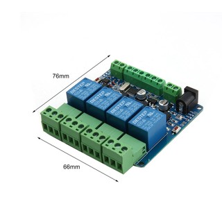 Modbus RTU 4 Channel 12V Relay Output Board Module Switch Input RS485 / TTL