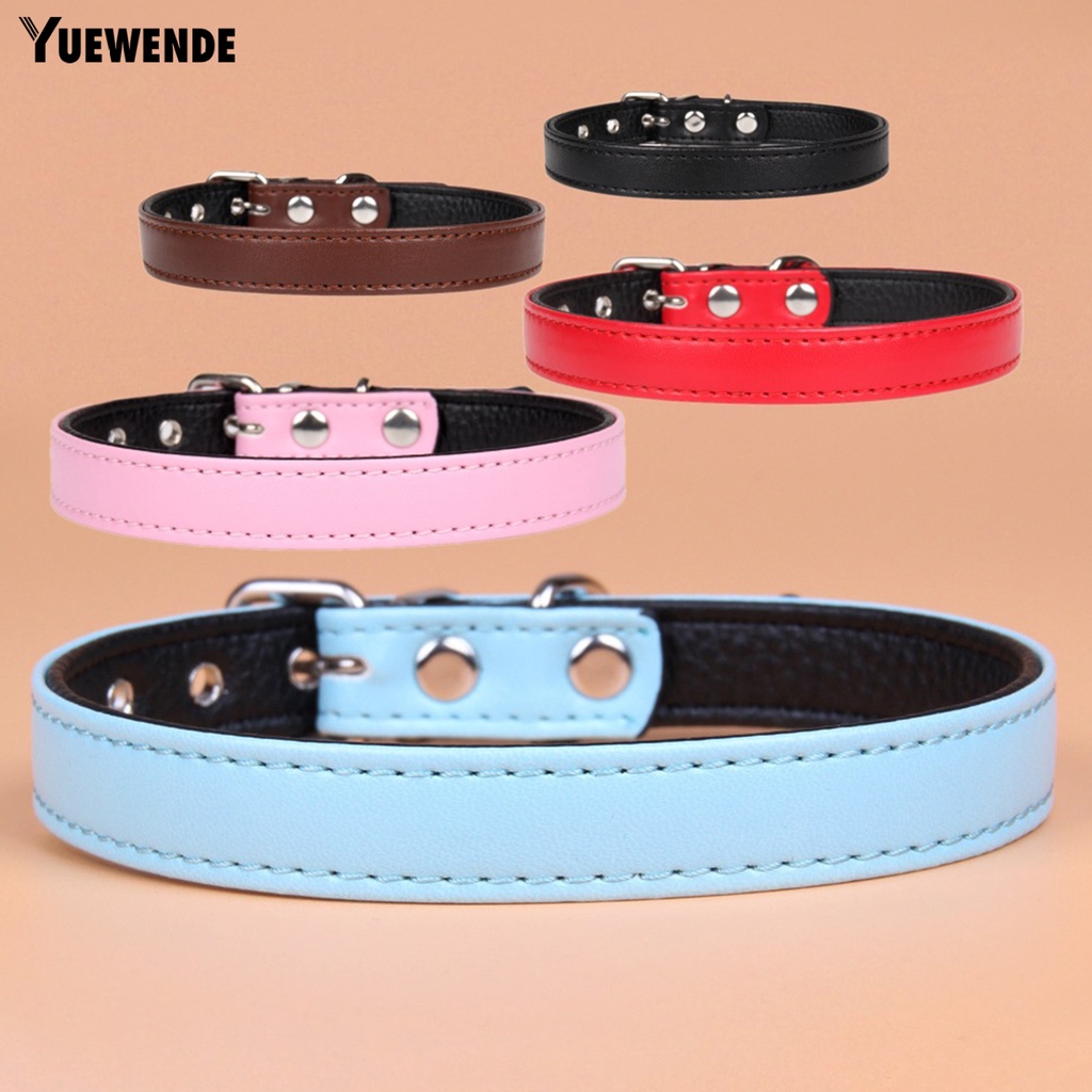 Yq.e Vòng Cổ Giả Da Chặn Màu Có Thể Điều Chỉnh Cho Thú Cưng Mặc Hàng Ngày