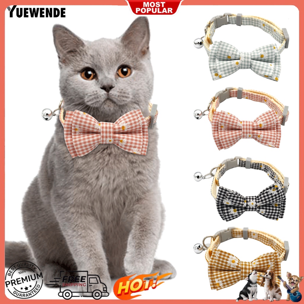 Vòng Cổ YQ.E Chống Thoát Hiểm Họa Tiết Caro Thắt Nơ Nhỏ Dành Cho Thú Cưng
