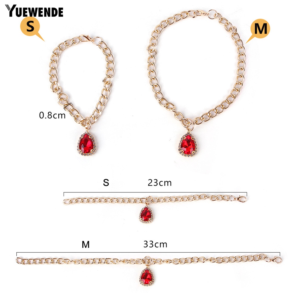 Vòng cổ Kim Loại Mặt Trái Tim Đính Đá Dễ Thương Cho Thú Cưng