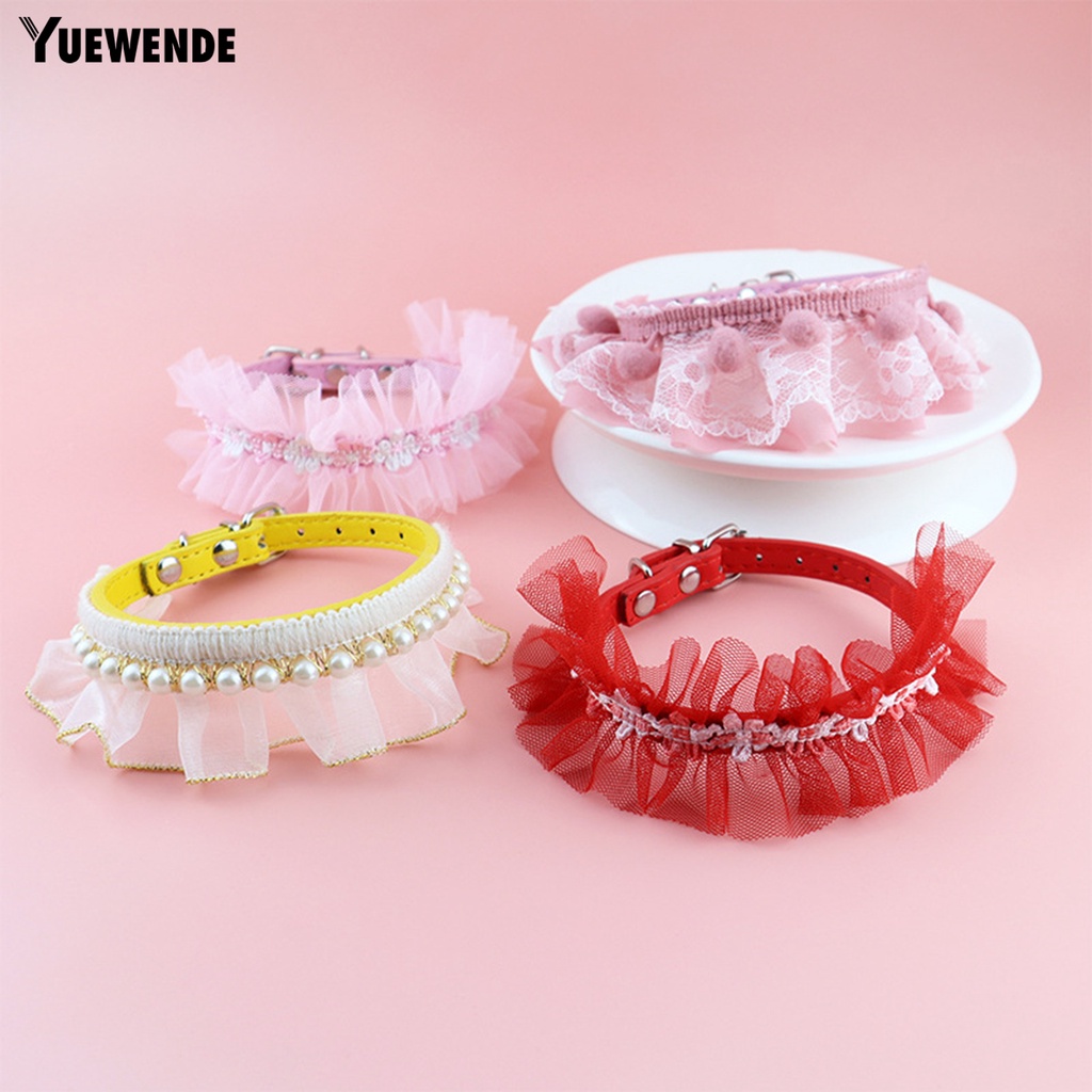 Yq.e Vòng Cổ Giả Da Đính Ngọc Trai Bằng Polyester Chống Mài Mòn Cho Thú Cưng