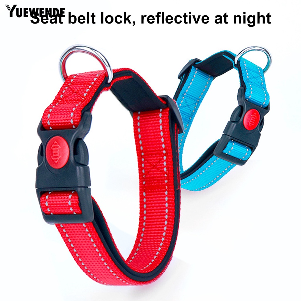 Yq.e Vòng Cổ Nylon Khóa Kim Loại Phản Quang Dạng Chữ D Có Thể Điều Chỉnh Độ Dài An Toàn Dành Cho Chó Nhỏ Và Vừa