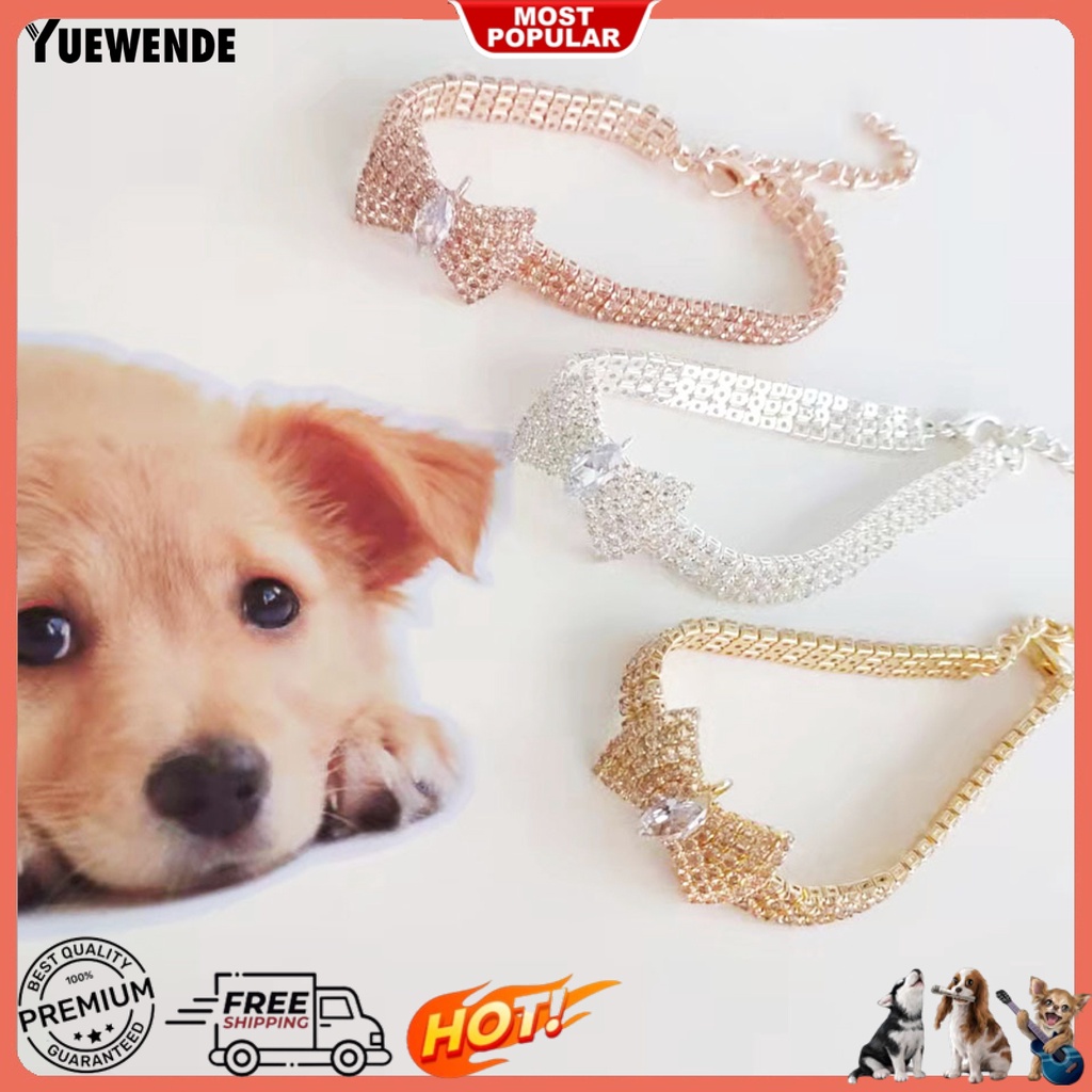 Yq.e Vòng Đeo Cổ Đính Đá Và Nơ Trang Trí Chống Gàu Thời Trang Giáng Sinh Dành Cho Cún Cưng