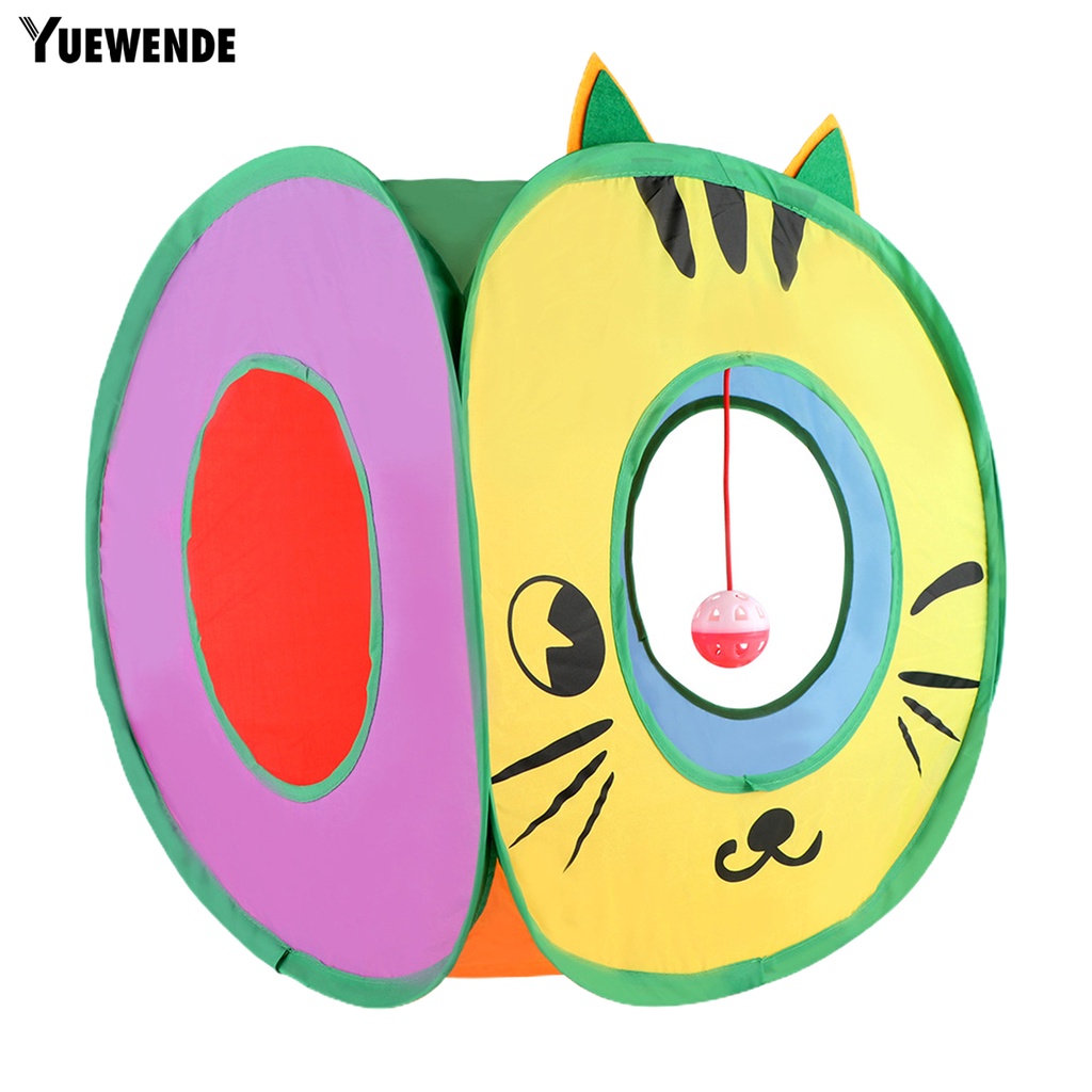 Đường Hầm Đồ Chơi 2 Lỗ Hình Vuông Họa Tiết Hoạt Hình Giải Tỏa Căng Thẳng Cho Mèo Cưng