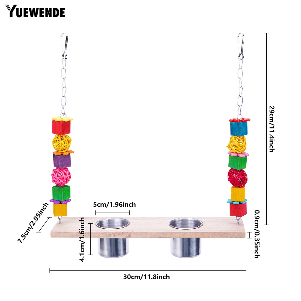 Giá Đỡ Đứng Kèm 2 Cốc Đựng Thức Ăn Có Thể Tái Sử Dụng Cho Chim Vẹt