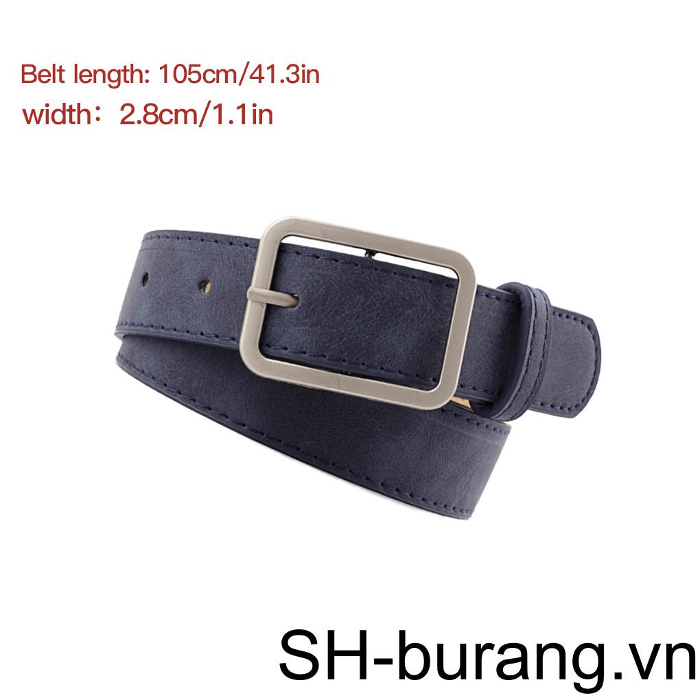 Thắt Lưng Da Bản Rộng 2 / 8cm Cài Khóa Vuông Màu Đen / Nâu Chất Lượng Cao Thời Trang Cho Nữ