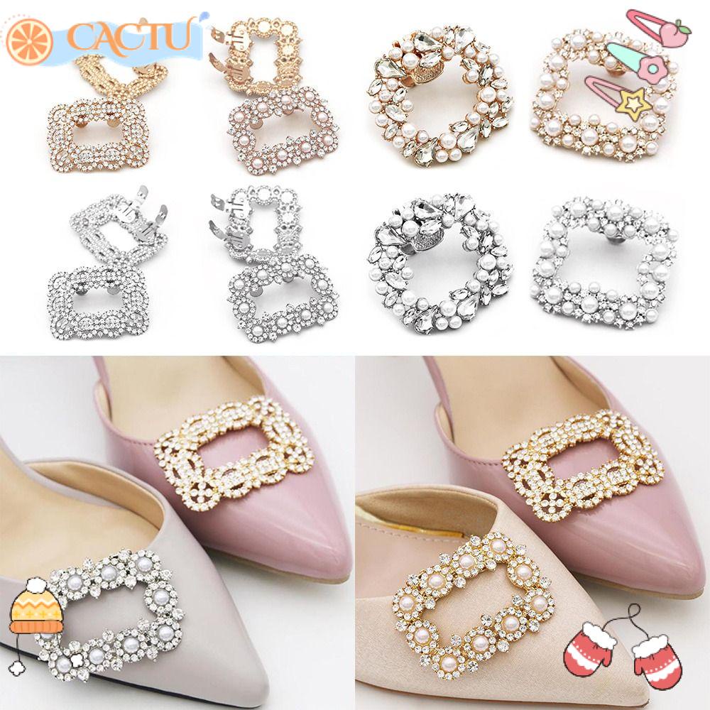 CACTU Ghim Cài Áo Hình Giày Cao Gót Đính Đá Pha Lê Lấp Lánh Có Thể Tháo Rời