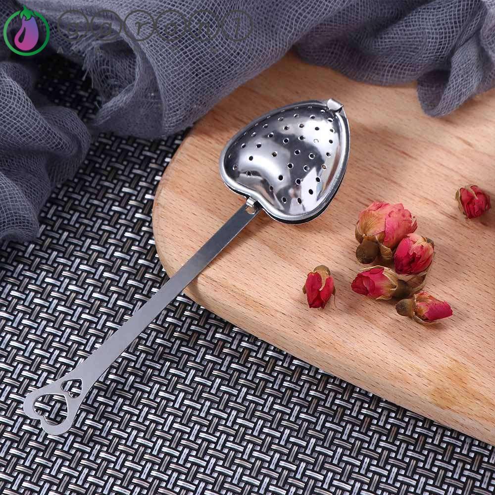 1 Dụng Cụ Lọc Trà Hình Trái Tim Bằng Thép Không Gỉ Có Tay Cầm
