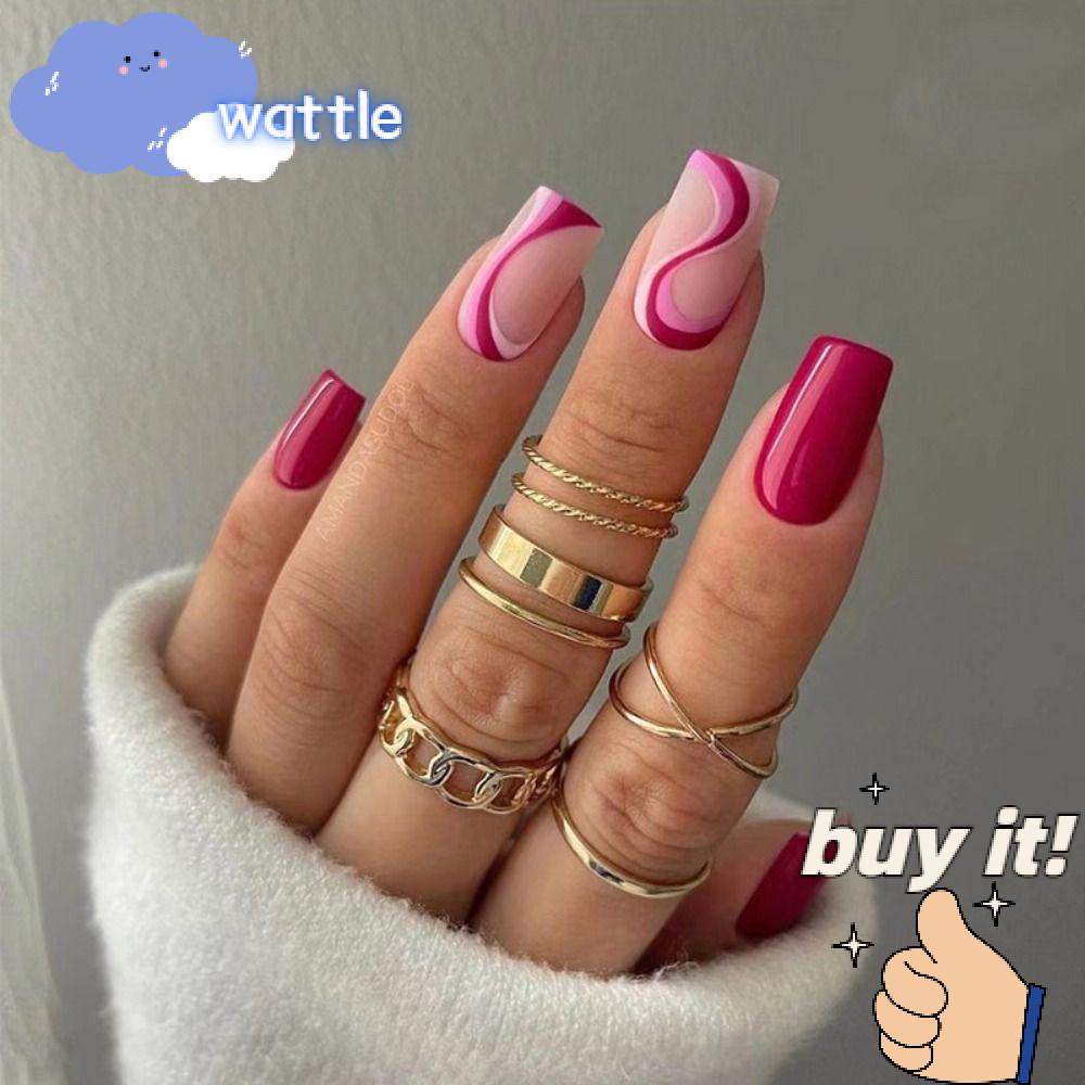 Bộ 24 Móng Tay Giả Dạng Nhấn Phong Cách Pháp