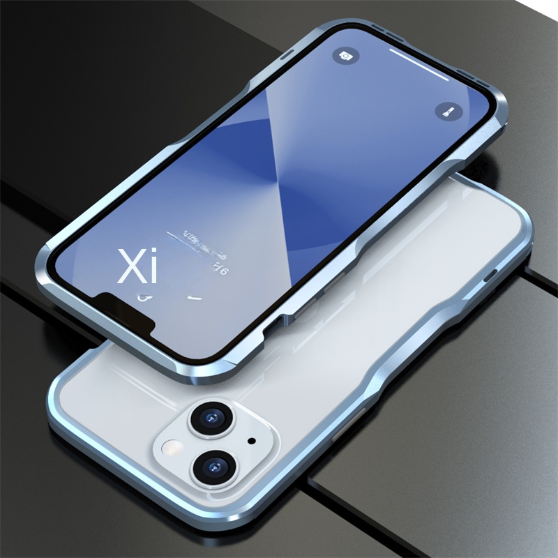 Ốp Điện Thoại Viền Kim Loại Cho iPhone 14 13 12 11 Pro max Mini 14Plus