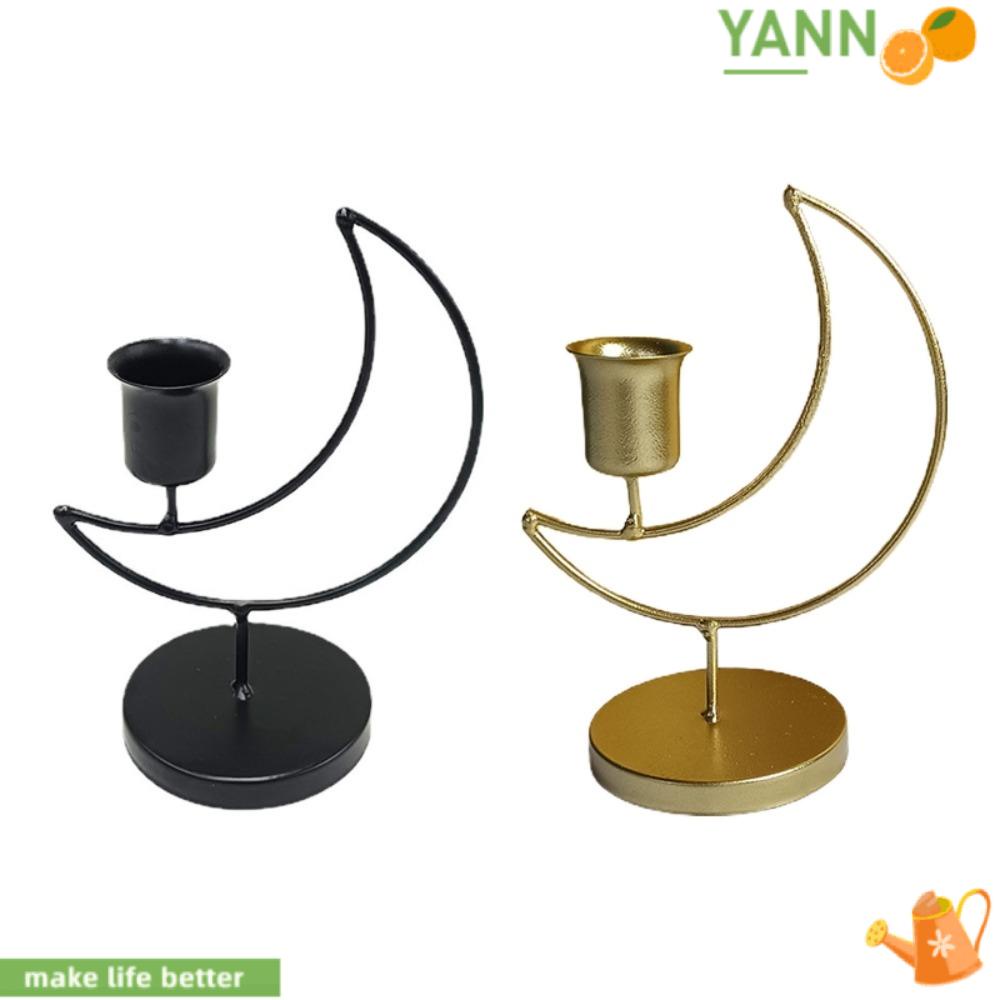 Giá Đỡ Nến Hình Mặt Trăng Bằng Kim Loại Để Bàn Tiện Lợi Yan