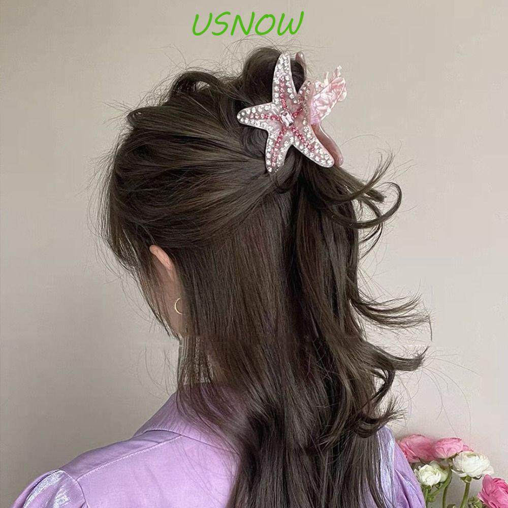 Kẹp Tóc Càng Cua Lớn Hình Sao Biển Chữ Cái Ngọt Ngào|Kẹp Tóc Đính Đá Zircon Phong Cách Hàn Quốc