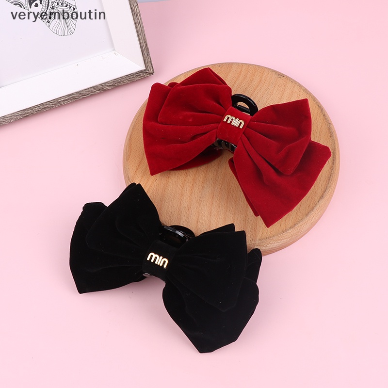 Kẹp Tóc Hình Nơ Màu Trơn Dễ Thương Cho Nữ