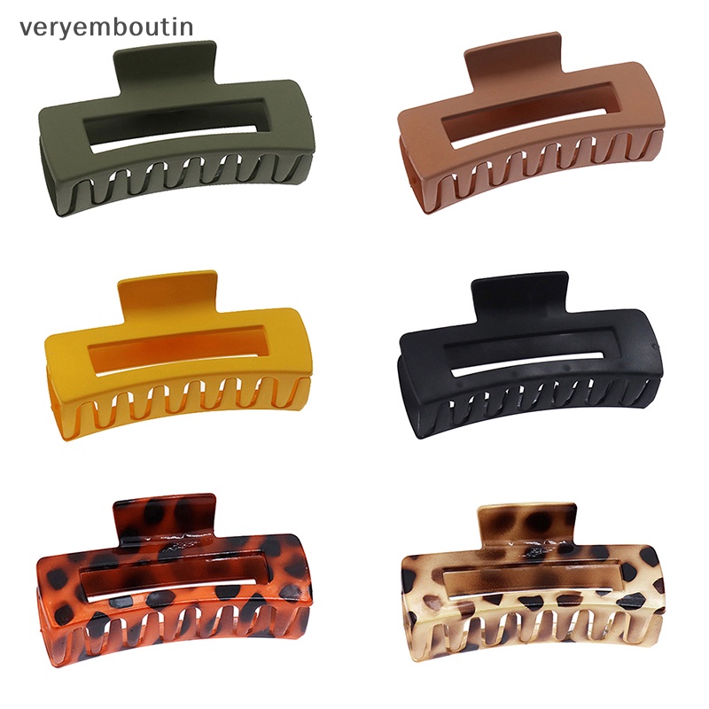 Kẹp Tóc Càng Cua Lớn Bằng Nhựa Màu Trơn Thanh Lịch Cho Nữ