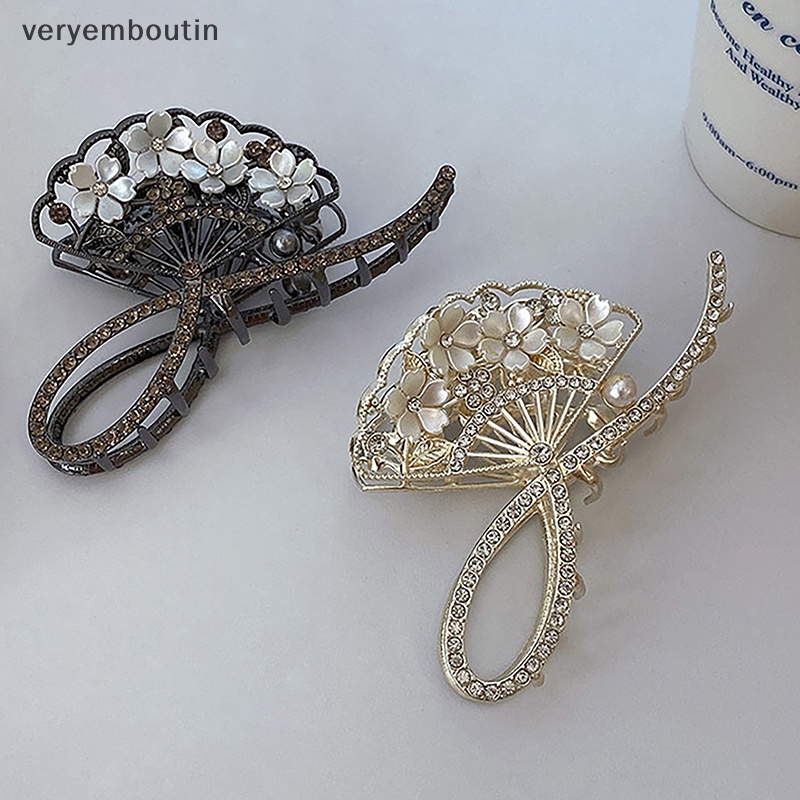 Kẹp Tóc Càng Cua Đính Đá Hình Cá Mập Phong Cách Vintage Thanh Lịch Cho Nữ