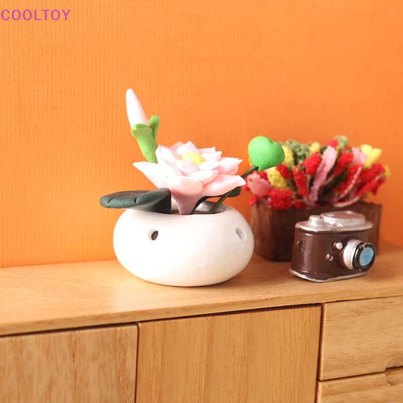 Mô Hình Chậu Hoa Sen Tỷ Lệ 1: 12 Dùng Trang Trí Nhà Búp Bê