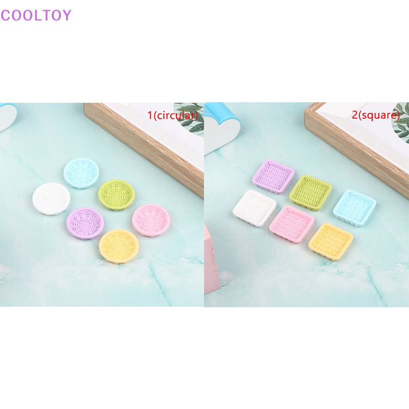 Set 5 Khay Bện Mây Mini 1 / 12 Trang Trí Nhà Búp Bê DIY