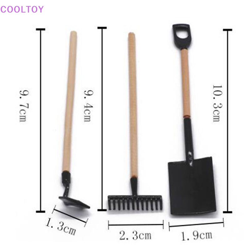 Set 3 Dụng Cụ Làm Vườn Mini Tỉ Lệ 1: 12 Trang Trí Nhà Búp Bê