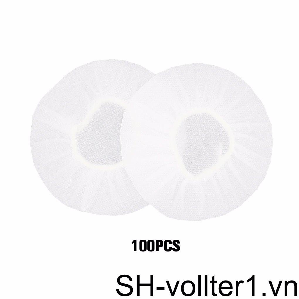Set 100 Vỏ Bọc Tai Nghe Bằng Vải Không Dệt Chống Mài Mòn