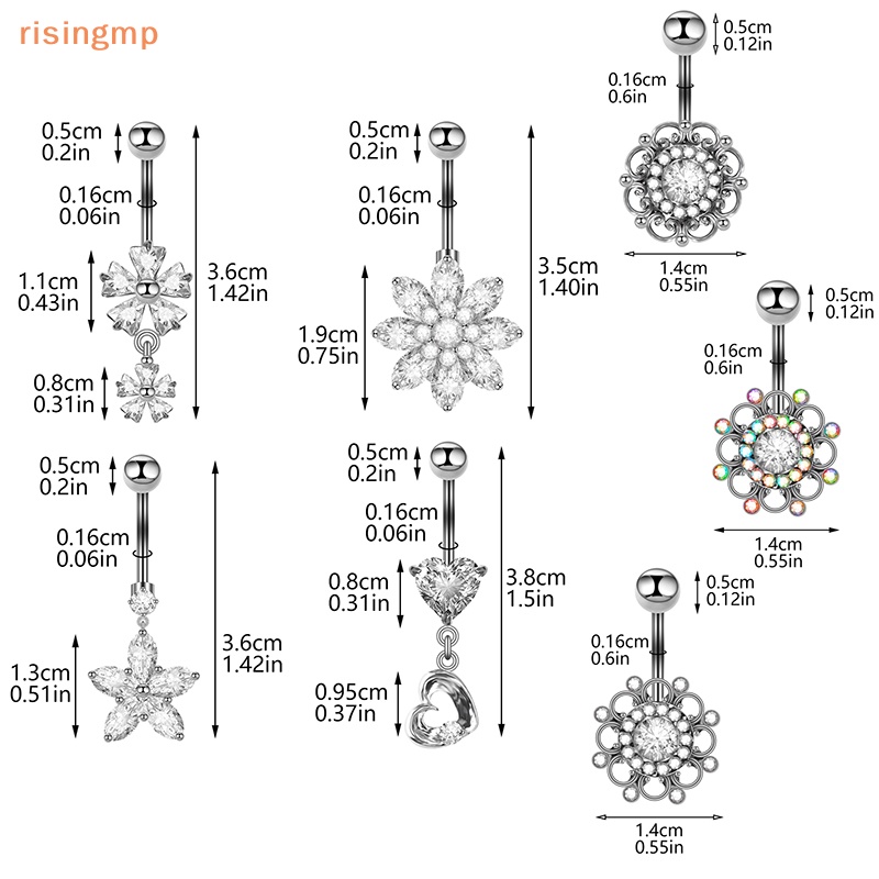 Khuyên Rốn Thép Không Gỉ Đính Đá Quyến Rũ