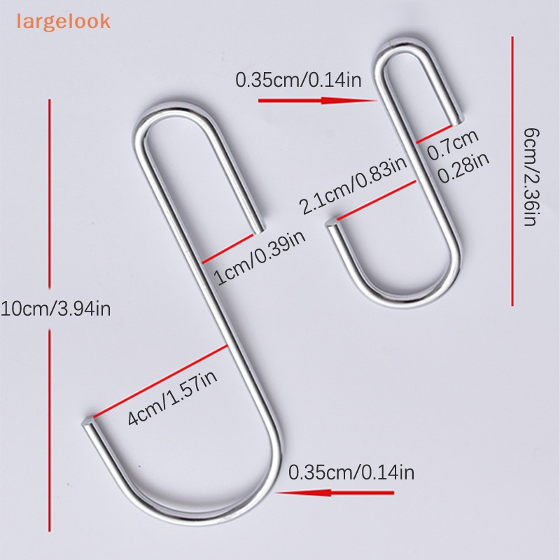 [Biglook] 5 Móc Treo Hình ChữS Màu Bạc / Đen Cho Nhà Bếp / Quán Bar / Phòng Ngủ / Văn Phòng / Cây Trồng
