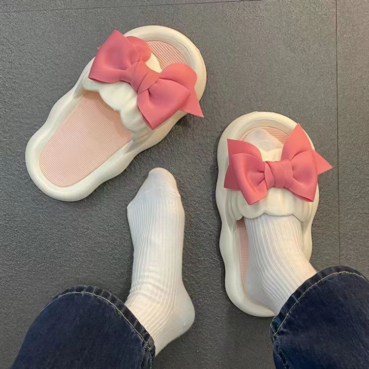 🔥Giá thấp🔥 Sandals đế dày đế dày đế dày đế bánh mì nữ chống trượt chống trượt họa tiết hoạt hình dễ thương