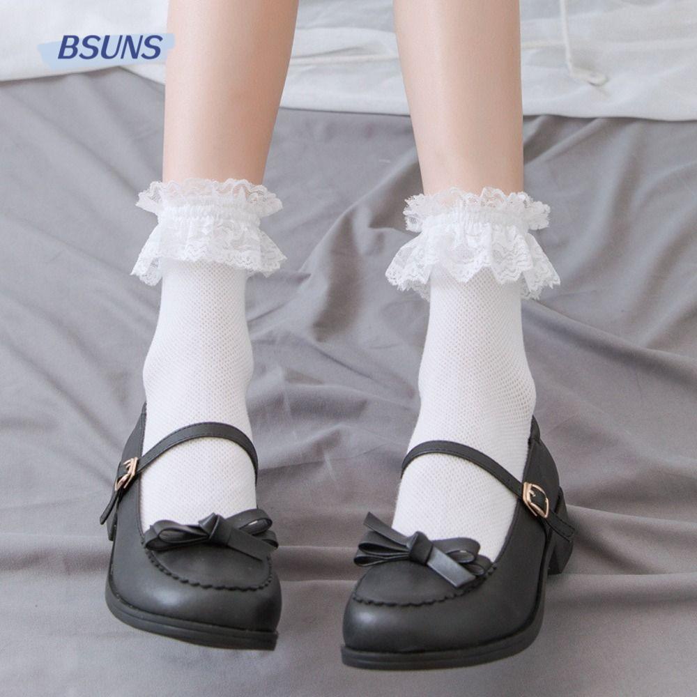 Vớ Ren Ngắn Mùa Hè Có Diềm Xếp Nếp Dễ Thương Phong Cách Lolita