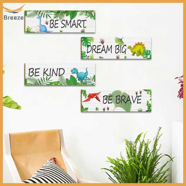 Set 4 Biển Gỗ Treo Tường Trang Trí Hình Động Vật Dễ Thương