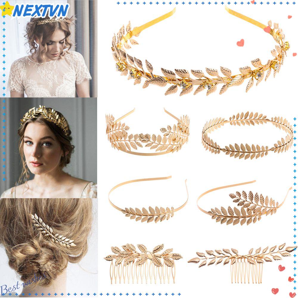 Dây Cột Tóc Hình Chiếc Lá Xinh Xắn|Vương Miện Cài Tóc Cô Dâu Đính Đá Sang Trọng