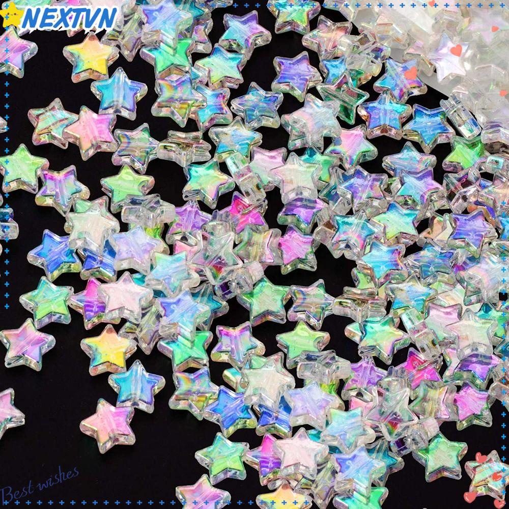 Set 200 Hạt Cườm Hình Ngôi Sao 11mm Nhiều Màu Sắc Dùng Để Làm Đồ Trang Sức Thủ Công