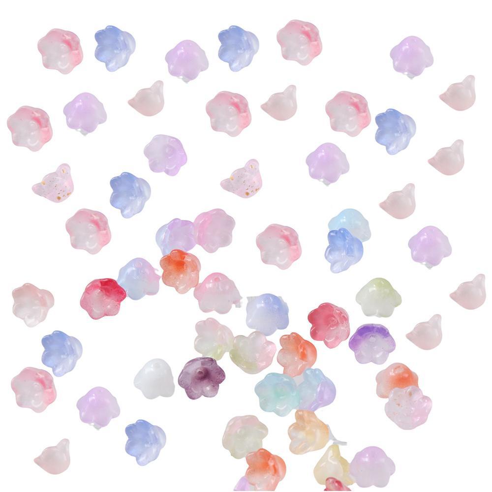 SUMU Set 100 Hạt Thủy Tinh 12x7mm Nhiều Màu Sắc Làm Trang Sức Thủ Công