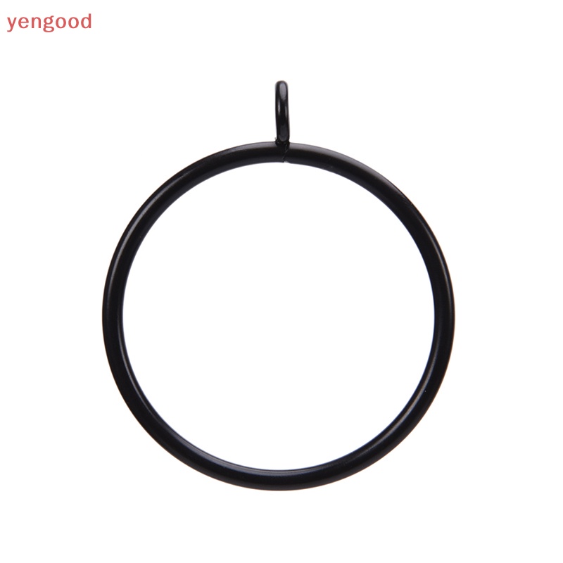 (YGD) 10 Vòng Treo Rèm Cửa Bằng Kim Loại Màu Đen 5 Kích Cỡ