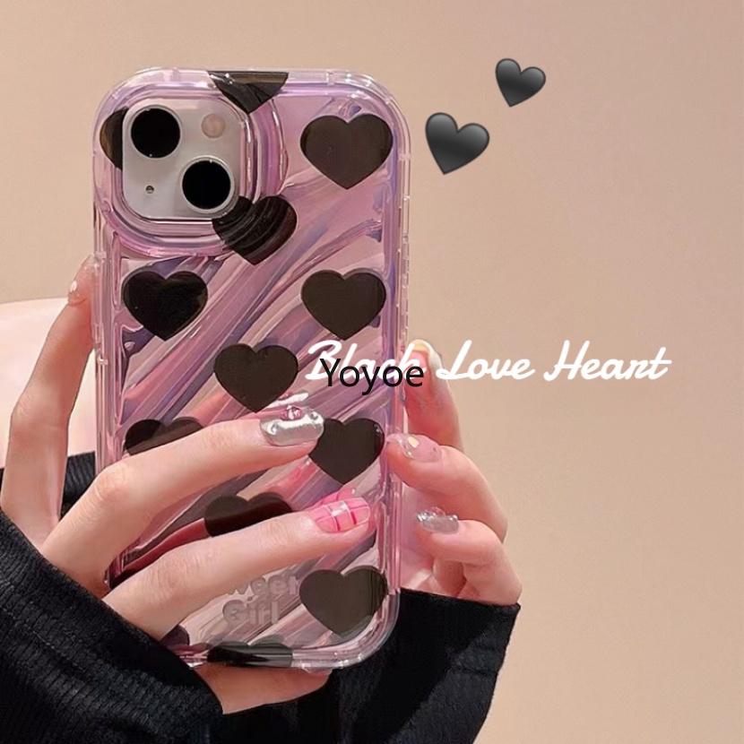 Ốp Điện Thoại Silicone Mềm Chống Sốc Họa Tiết Trái Tim Cho iPhone 14 13 12 11 Pro Max X XR XS 7 8 Plus SE