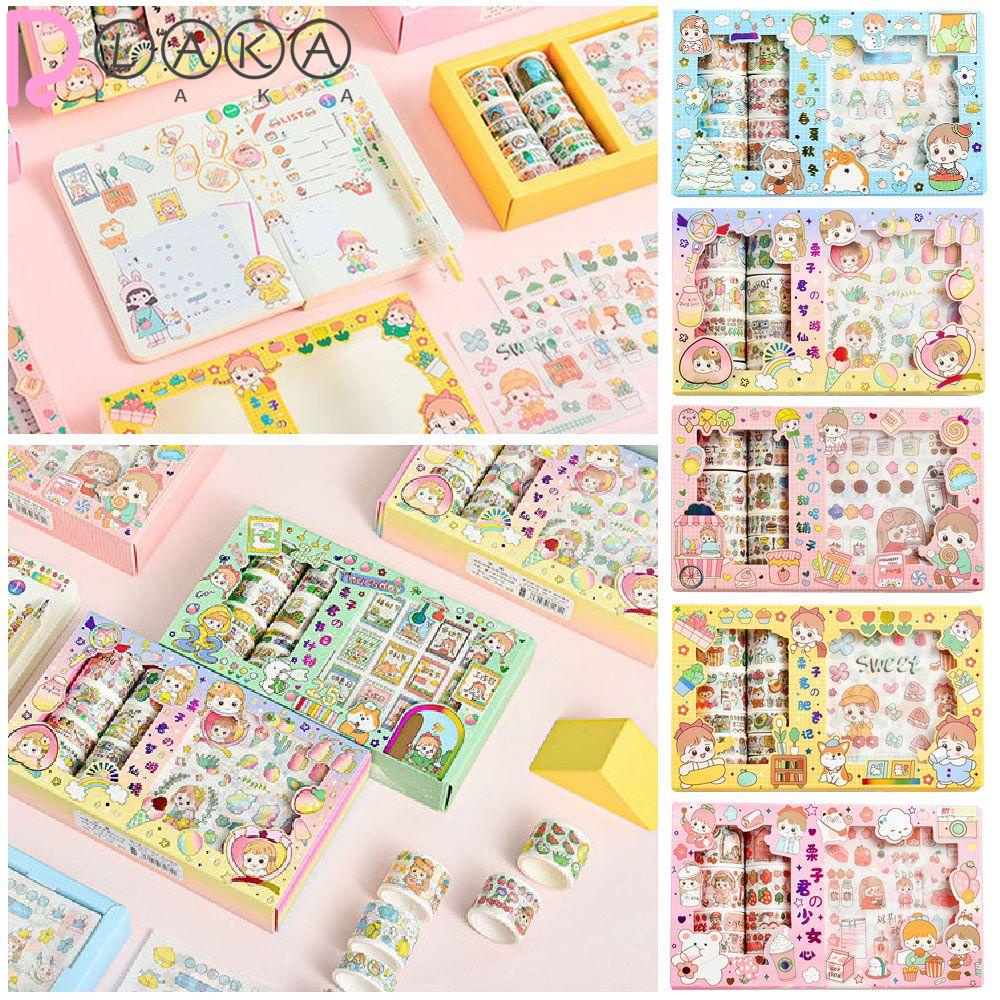 Bộ Sticker 10 * 10 cm Tự Dán Trang Trí Sổ Tay Xinh Xắn