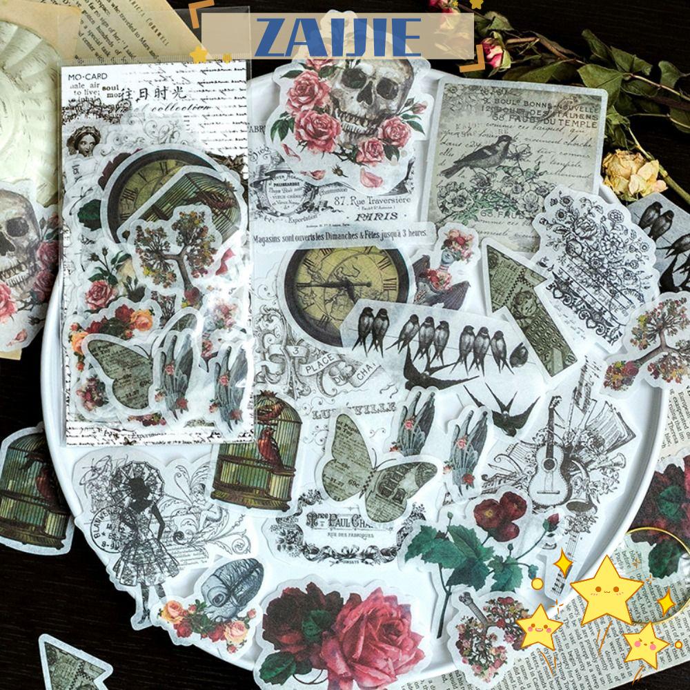 Bộ 24 Miếng Dán Trang Trí Sổ Tay / Phong Bì Kiểu Vintage Độc Đáo