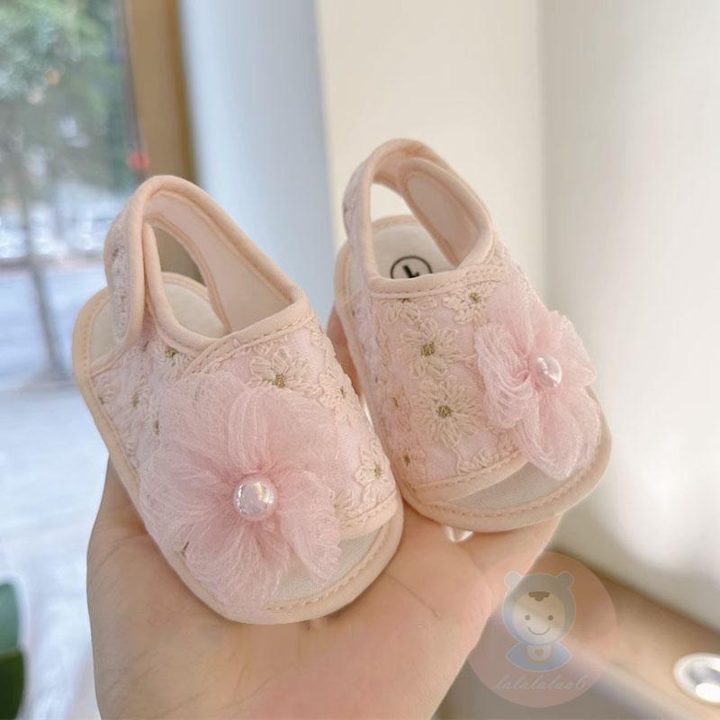 Xăng đan Đế Mềm Chống Trượt Đính Hoa Xinh Xắn Cho Bé Gái LAA6-Baby