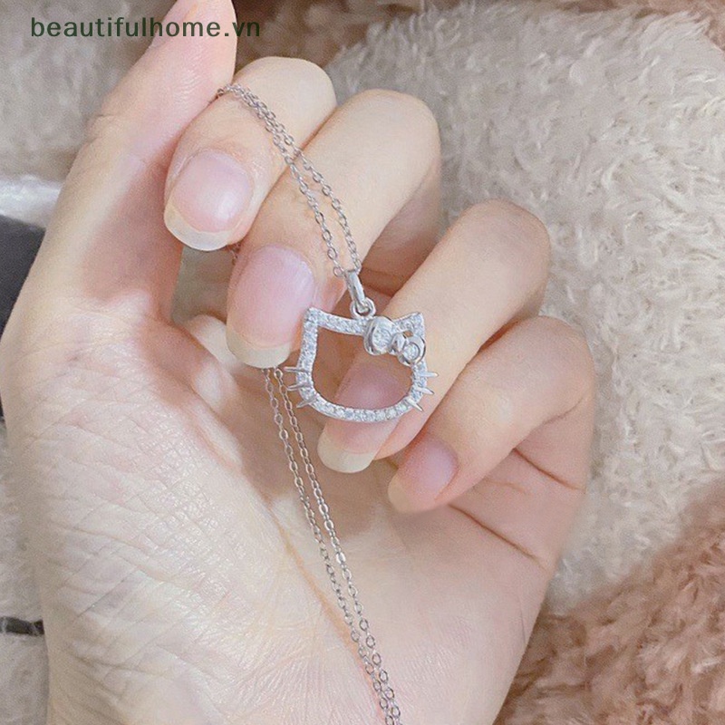 [beautifulhome] Vòng cổ Mặt Mèo Kitty Đính Đá Thời Trang Cho Nữ