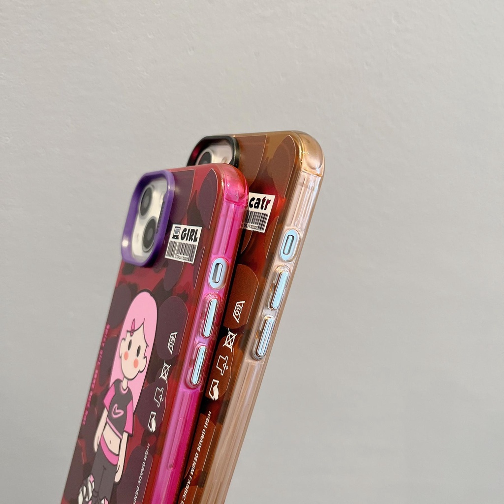 Ốp Điện Thoại Tpu Dẻo Trong Suốt Họa Tiết Hoạt Hình Màu Bạc Thời Trang Chống Sốc Cho iPhone 14 13 12 11 Pro Max