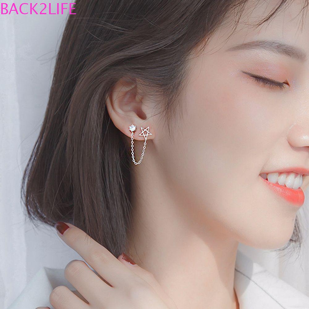 Khuyên Tai Chuỗi Hình Ngôi Sao Năm Cánh Đơn Giản Cho Nữ Mã 2Lilife|Khuyên Tai Nữ Bằng Đồng Thời Trang