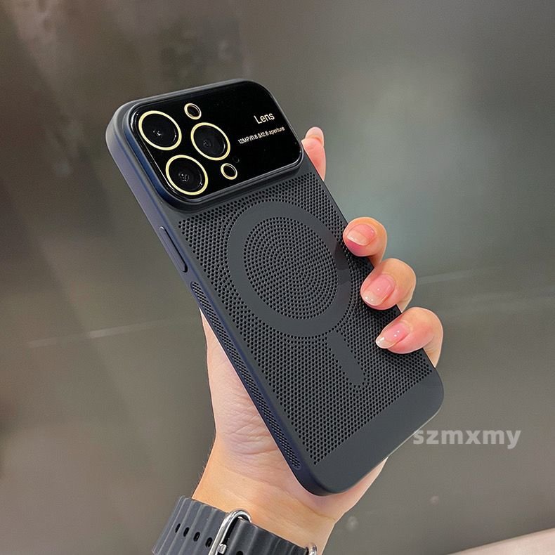 Ốp Điện Thoại Cứng Nam Châm Làm Mát Chống Sốc Sang Trọng Cho Iphone 14 13 11 12 Pro Max