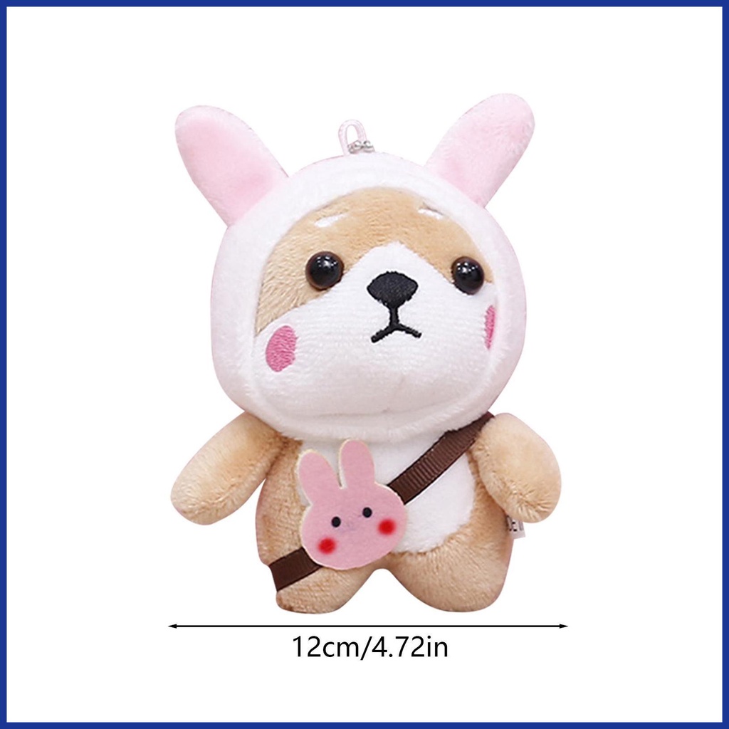 Móc Khóa Hình Chó Shiba Nhồi Bông Màu Sắc Tươi Sáng