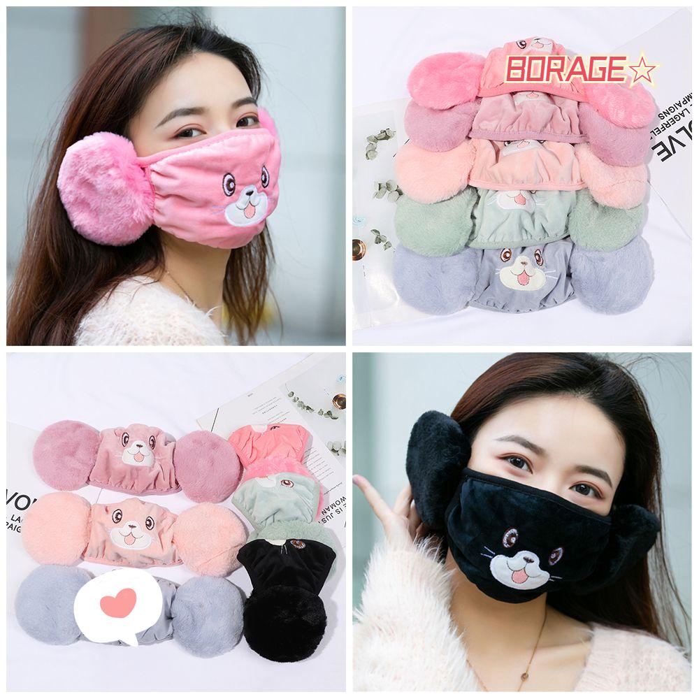 Chụp Tai Giữ Ấm Dày Dặn Họa Tiết Hoạt Hình Dễ Thương