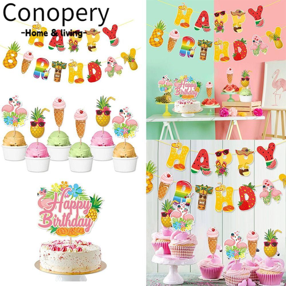 CONOPERY Dây Treo Trang Trí Bánh Kem Phong Cách Hawaii Độc Đáo