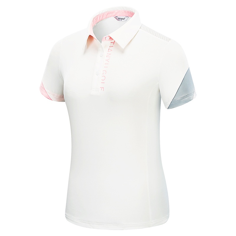 Áo polo Tay Ngắn Màu Sắc Tương Phản Chất Liệu Co Giãn Nhanh Khô Thời Trang Mùa Hè Cho Nữ