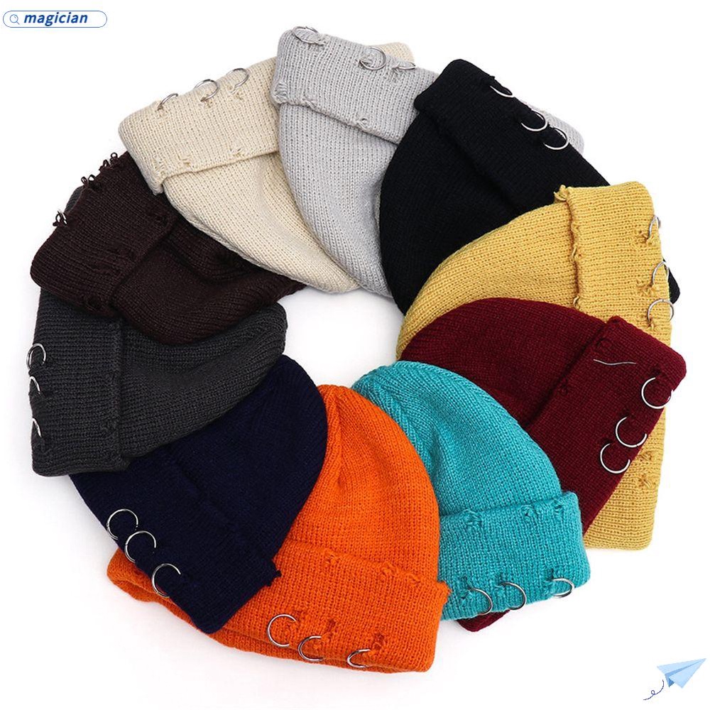 Mũ Beanie Đính Khoen Kim Loại Cho Nam Và Nữ